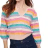 Isla Peace Stripe Novelty Vee In Mango Multi In Multi