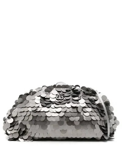 Isla Sequin Clutch Bag In Black