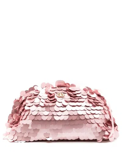 Isla Sequin Clutch Bag In Pink