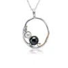 Isla Silver Women's Black / White / Silver Handmade Organic Pearl Duo Pendant