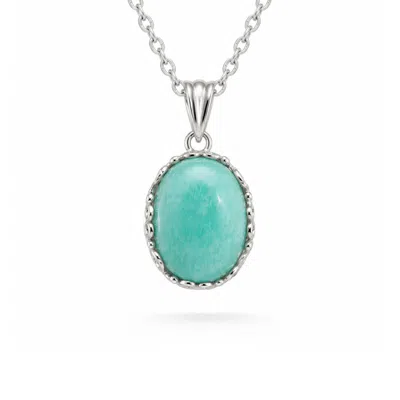 Isla Silver Women's Blue Handmade Amazonite Sterling Silver Pendant