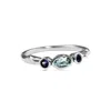 Isla Silver Women's Blue / Pink / Purple Dainty Iolite & Blue Topaz Ring