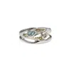 Isla Silver Women's Blue / Silver Blue & White Topaz Sterling Silver Ring In Brown