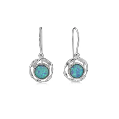 Isla Silver Women's Blue / Silver Blue Opal Drop Earrings