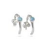 Isla Silver Women's Blue / Silver Blue Opal Silver Huggie Hoop Earrings