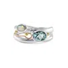 Isla Silver Women's Blue / Silver Blue Topaz & Opal Gemstone Ring