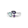Isla Silver Women's Blue / Silver Blue Topaz, Iolite & Amethyst Silver Ring In Multi