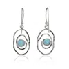 Isla Silver Women's Blue / Silver Contemporary Sterling Silver Opal Earrings