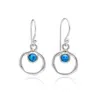 Isla Silver Women's Blue / Silver Dainty Sterling Silver Opal Drop Earrings