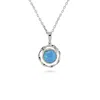 Isla Silver Women's Blue / Silver Dainty Sterling Silver Round Opal Necklace