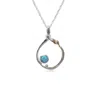 Isla Silver Women's Blue / Silver Handmade Blue Opal Organic Circle Necklace