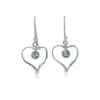 Isla Silver Women's Blue / Silver Handmade Blue Topaz Heart Drop Earrings