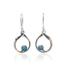 Isla Silver Women's Blue / Silver Handmade Circular Silver Blue Fire Opal Earrings