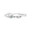 Isla Silver Women's Blue / Silver Handmade Dainty Silver Blue Fire Opal Flower Bracelet
