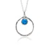 Isla Silver Women's Blue / Silver Handmade Organic Circle Blue Fire Opal Pendant