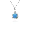 Isla Silver Women's Blue / Silver Handmade Sterling Silver Blue Fire Opal Pendant With Dainty Flower Detail