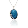 Isla Silver Women's Blue / Silver Organic Sterling Silver Blue Agate Pendant Necklace