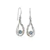 Isla Silver Women's Blue / Silver Organic Teardrop Undulating Blue Topaz Earrings