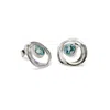 Isla Silver Women's Blue / Silver Riviera Blue Topaz Sterling Silver Stud Earrings