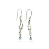 Isla Silver Women's Blue / Silver Sterling Silver Molten Earrings With Teardrop Larimar