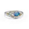 Isla Silver Women's Blue / Silver White & Blue Dainty Opal Ring