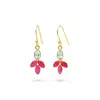 Isla Silver Women's Blue Topaz & Pink Quartz Gold Drop Earrings