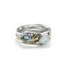 Isla Silver Women's Blue / White / Silver Moonstone & Blue Topaz Ring