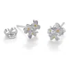 Isla Silver Women's Dainty Silver Flowers Stud Earrings