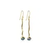 Isla Silver Women's Gold / Black Molten Black Pearl Gold Drop Earrings In Brown