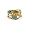 Isla Silver Women's Gold / Blue Aqua Chalcedony & Chrysoprase Gold Vermeil Statement Ring