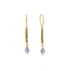 Isla Silver Women's Gold / Blue Blue Chalcedony Dream Gold Drop Earrings