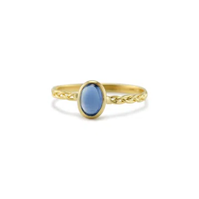 Isla Silver Women's Gold / Blue Braid Of Gold Kyanite Ring