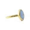 Isla Silver Women's Gold / Blue Deep Blue Chalcedony Gold Ring