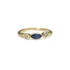 Isla Silver Women's Gold / Blue Kyanite & White Topaz Handmade Gold Vermeil Ring In Multi
