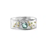 Isla Silver Women's Gold / Blue / Silver Blue Topaz Ring With Sterling Silver