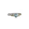 Isla Silver Women's Gold / Blue / Silver Dainty Sterling Silver Blue Topaz Ring