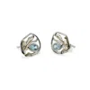 Isla Silver Women's Gold / Blue / Silver Handmade Blue Topaz Flow Stud Earrings