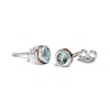 Isla Silver Women's Gold / Blue / Silver Handmade Blue Topaz Stud Earrings