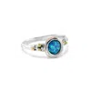 Isla Silver Women's Gold / Blue / Silver Handmade Opulent Blue Opal Ring