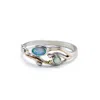 Isla Silver Women's Gold / Blue / Silver Sterling Silver Fire Opal Ring