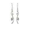 Isla Silver Women's Gold / Green / Silver Transcending Elegance Light Green Amethyst & Pearl Dangle Earrings