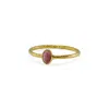 Isla Silver Women's Gold / Pink / Purple Dainty Gold Vermeil Pink Tourmaline Ring
