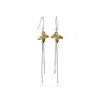 Isla Silver Women's Gold / Silver Floral Mixed Metal Drop Earrings