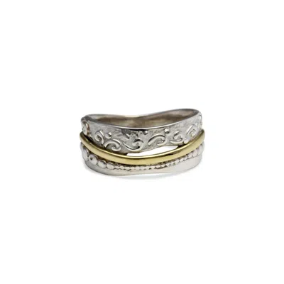 Isla Silver Women's Gold / Silver Handmade Silver & Brass Statement Ring In Multi