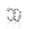 Isla Silver Women's Gold / Silver Handmade Sterling Silver Daisy Hoop