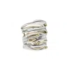 Isla Silver Women's Gold / Silver Large Sterling Silver & Gold Statement Ring In Multi