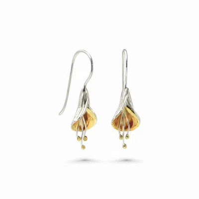 Isla Silver Women's Gold / Silver Mixed Metal Lily Flower Drop Earrings In Multi