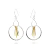 Isla Silver Women's Gold / Silver Mixed Metal Textured Tassel Drop Earrings