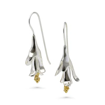 Isla Silver Women's Gold / Silver Statement Mixed Metal Contemporary Flower Earrings