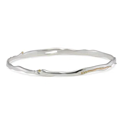 Isla Silver Women's Gold / Silver Sterling Silver & Gold Bangle In Gold/silver